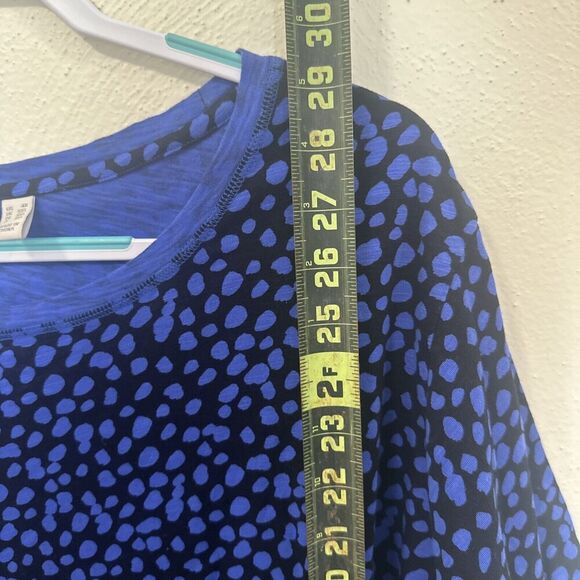 LOGO Lori Goldstein Perina Spotted Printed Tee T-Shirt Plus Size 4X Blue S/S - Picture 5 of 8